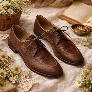 Christy Dawn The Agnes Brown Leather Lace-Up Oxford Shoes Size 7